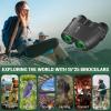 imageAurosports 10x25 Binoculars for Adults and Kids Large View Compact Binoculars with Low Light Vision Easy Focus Small Binocular for Bird Watching Outdoor Travel Sightseeing Concert Hunting Hiking15x25Black
