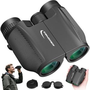 imageAurosports 10x25 Binoculars for Adults and Kids Large View Compact Binoculars with Low Light Vision Easy Focus Small Binocular for Bird Watching Outdoor Travel Sightseeing Concert Hunting Hiking12x32Black