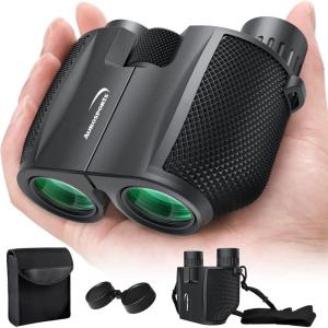 imageAurosports 10x25 Binoculars for Adults and Kids Large View Compact Binoculars with Low Light Vision Easy Focus Small Binocular for Bird Watching Outdoor Travel Sightseeing Concert Hunting Hiking10x25